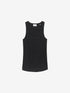 Scoop neck rib singlet | Dark Grey