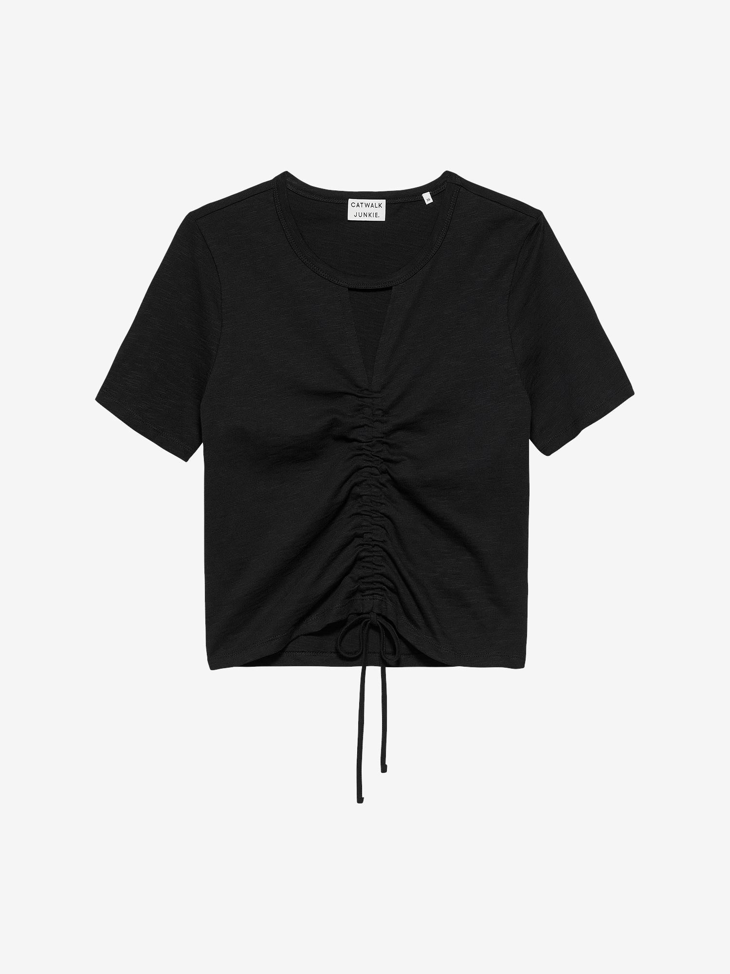 Tshirt met smock detail | Black