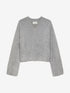 V neck fuzzy lurex knit | December Sky